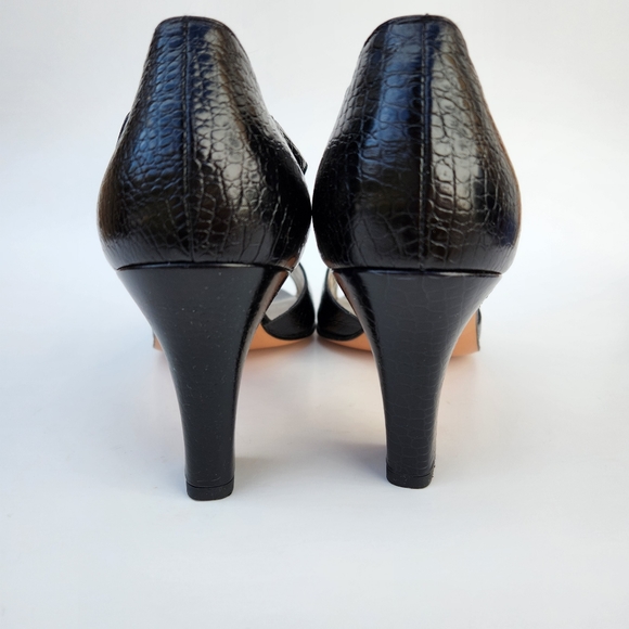 Salvatore Ferragamo Vintage 90s Crocodile Print Heels - Picture 5 of 8